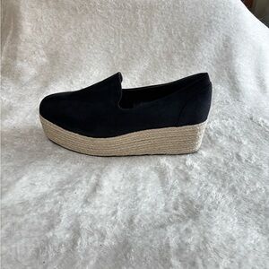 Black Espadrille Platform Loafers